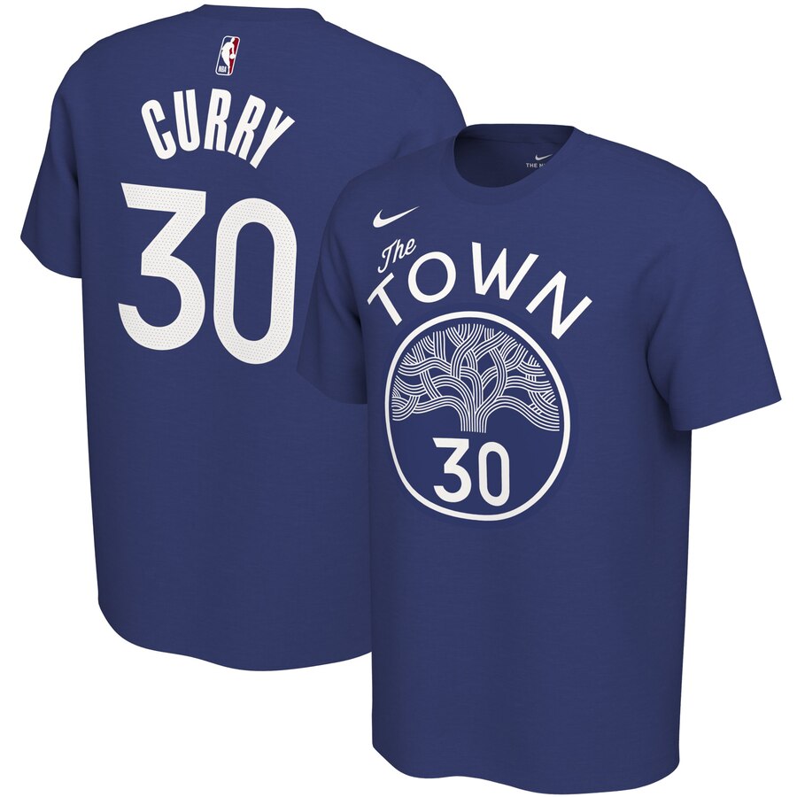 Men 2020 NBA Nike Stephen Curry Golden State Warriors Blue 201920 City Edition Variant Name  Number TShirt->nba t-shirts->Sports Accessory